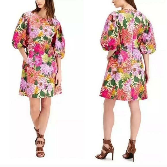 MaxMara Weekend Womens Floral Coccole Dress 16 Pink Coquette Girl Cottagecore - Picture 4 of 16